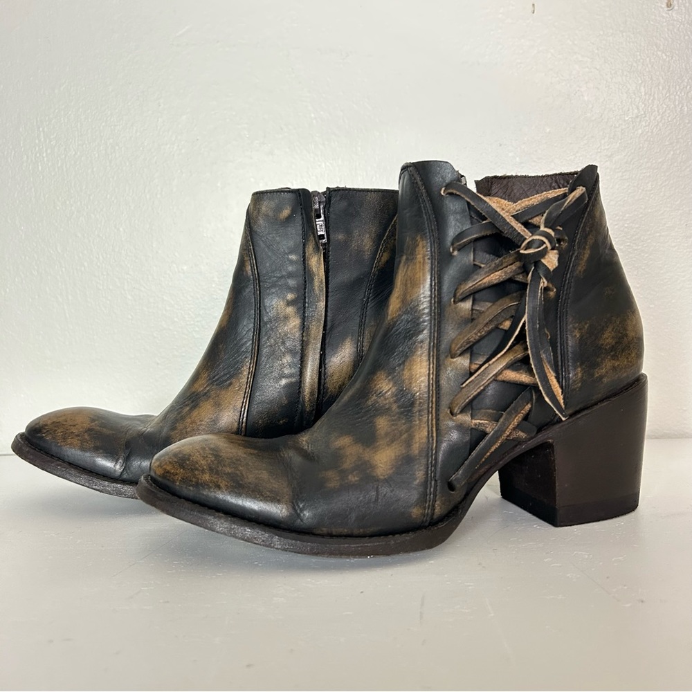 Five Worlds By Cordani Salazar Leather Western Booties Size 6.5